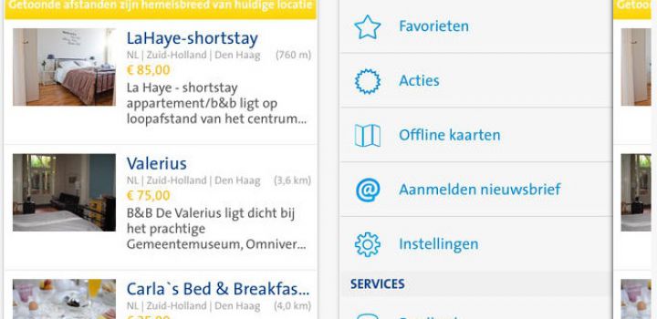 ANWB: gratis app voor Bed & Breakfasts in Nederland en Europa